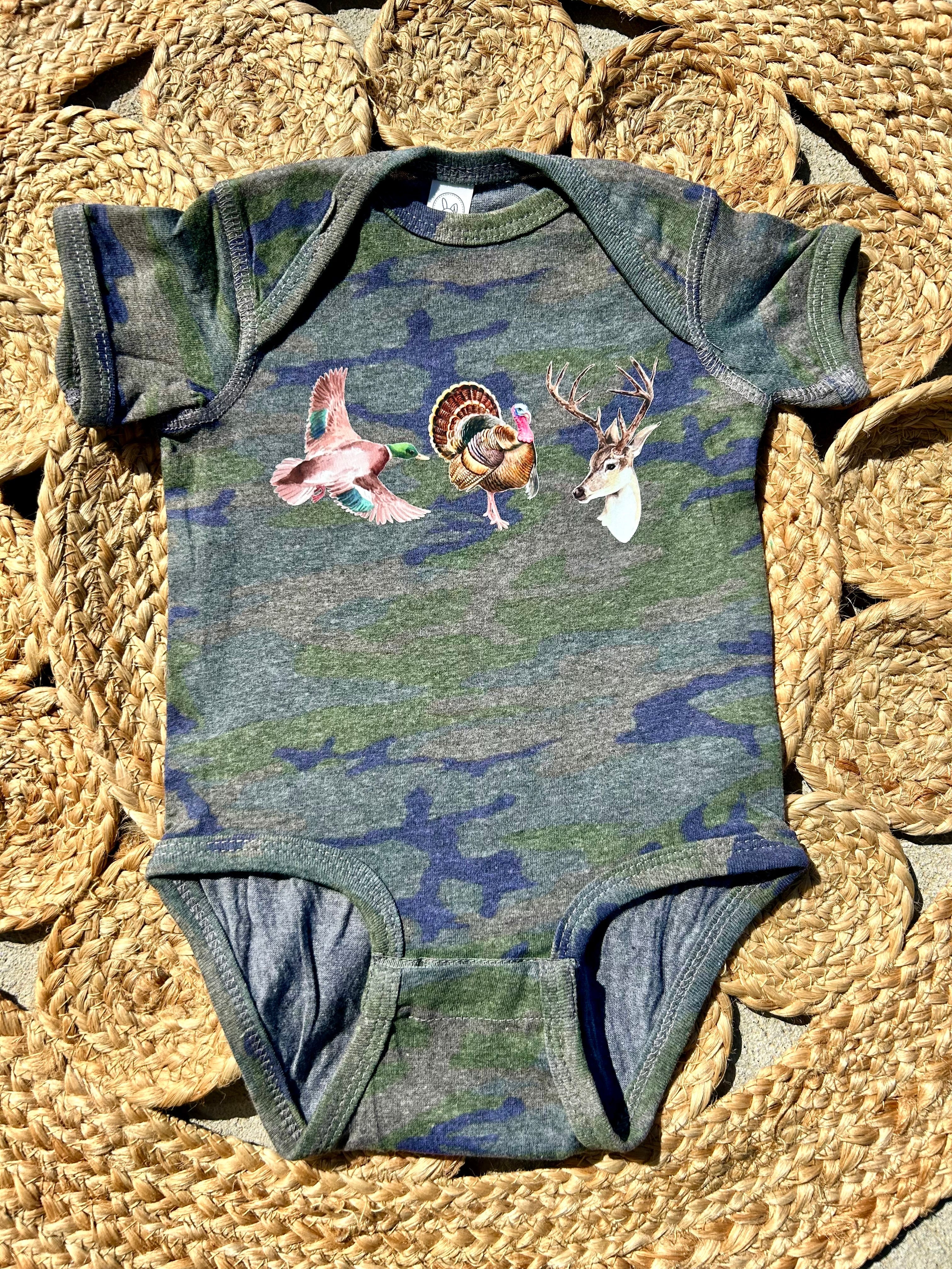 Duck Turkey Deer Bodysuit | Vintage Camo