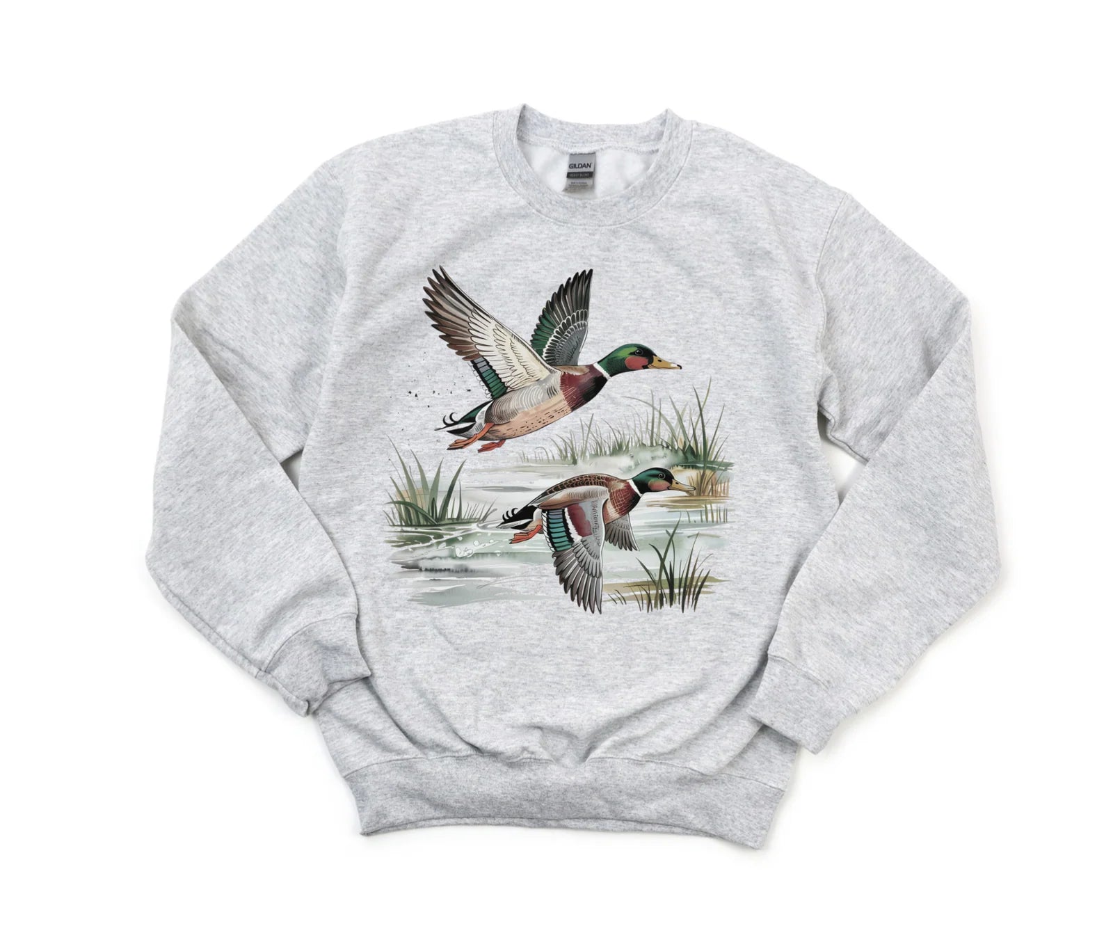Vintage Flying Mallards Crewneck | Ash