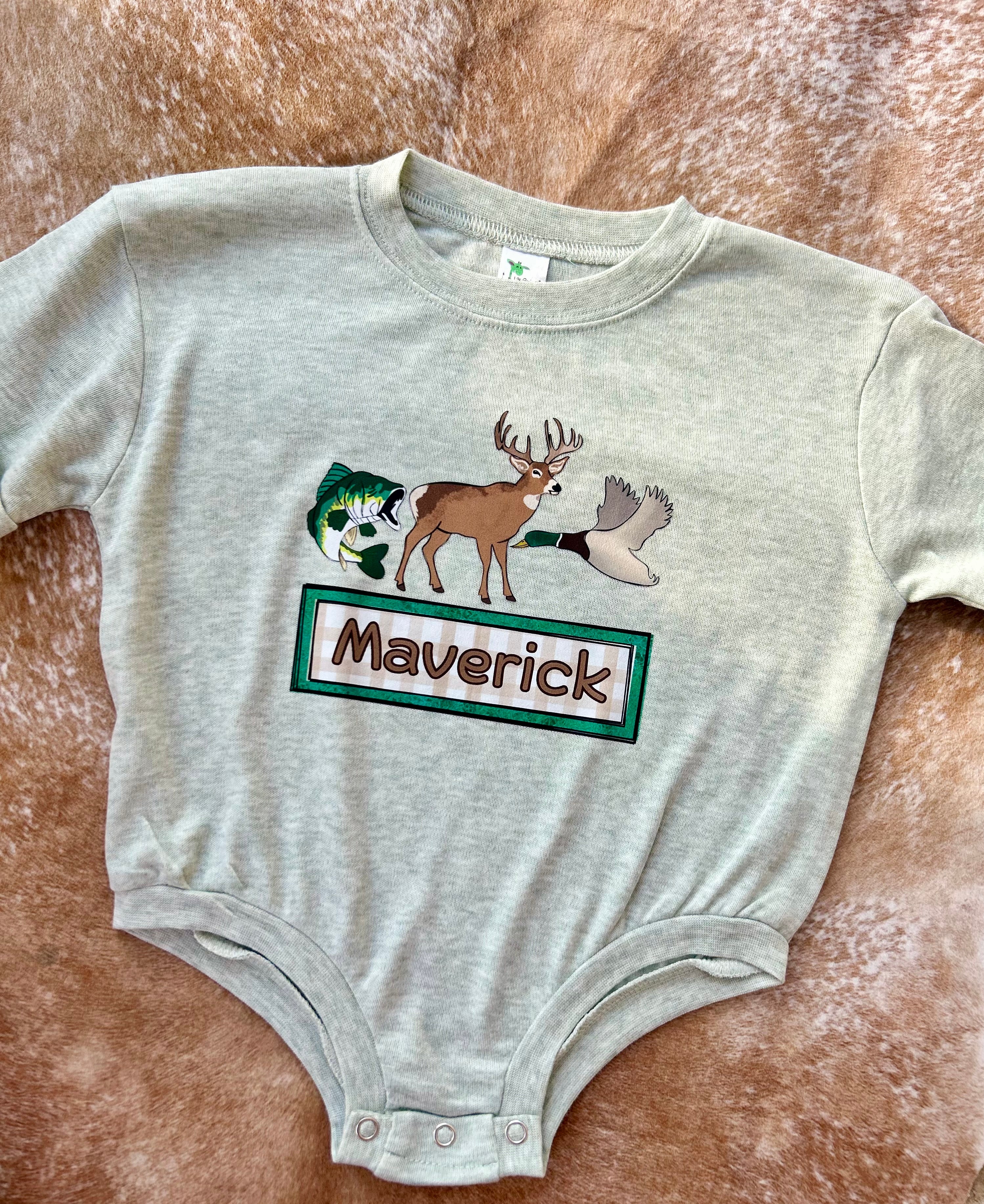Sage Fish Deer Duck Name Bubble - CUSTOM