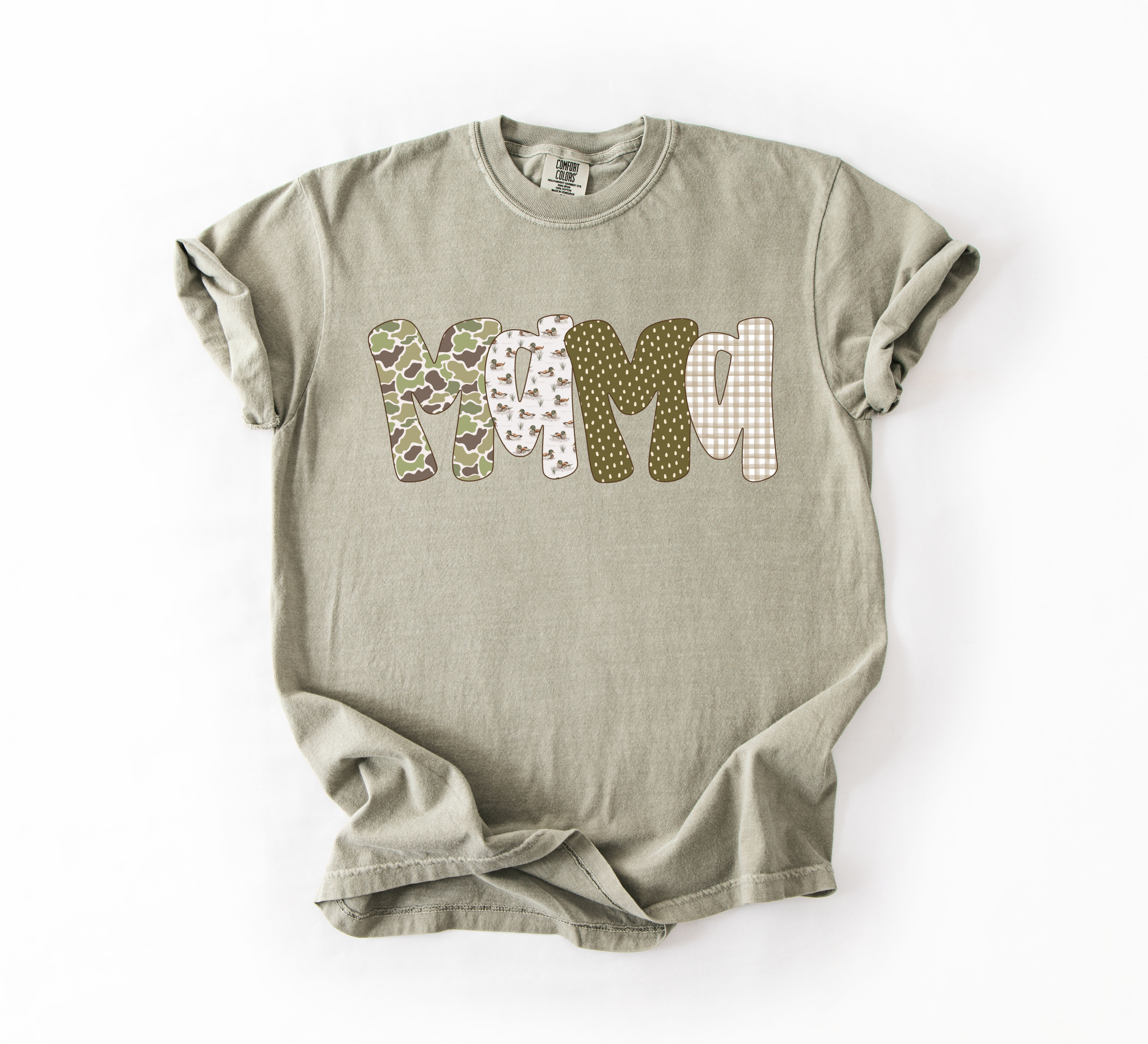 Camo + Ducks MAMA Tee | Sandstone