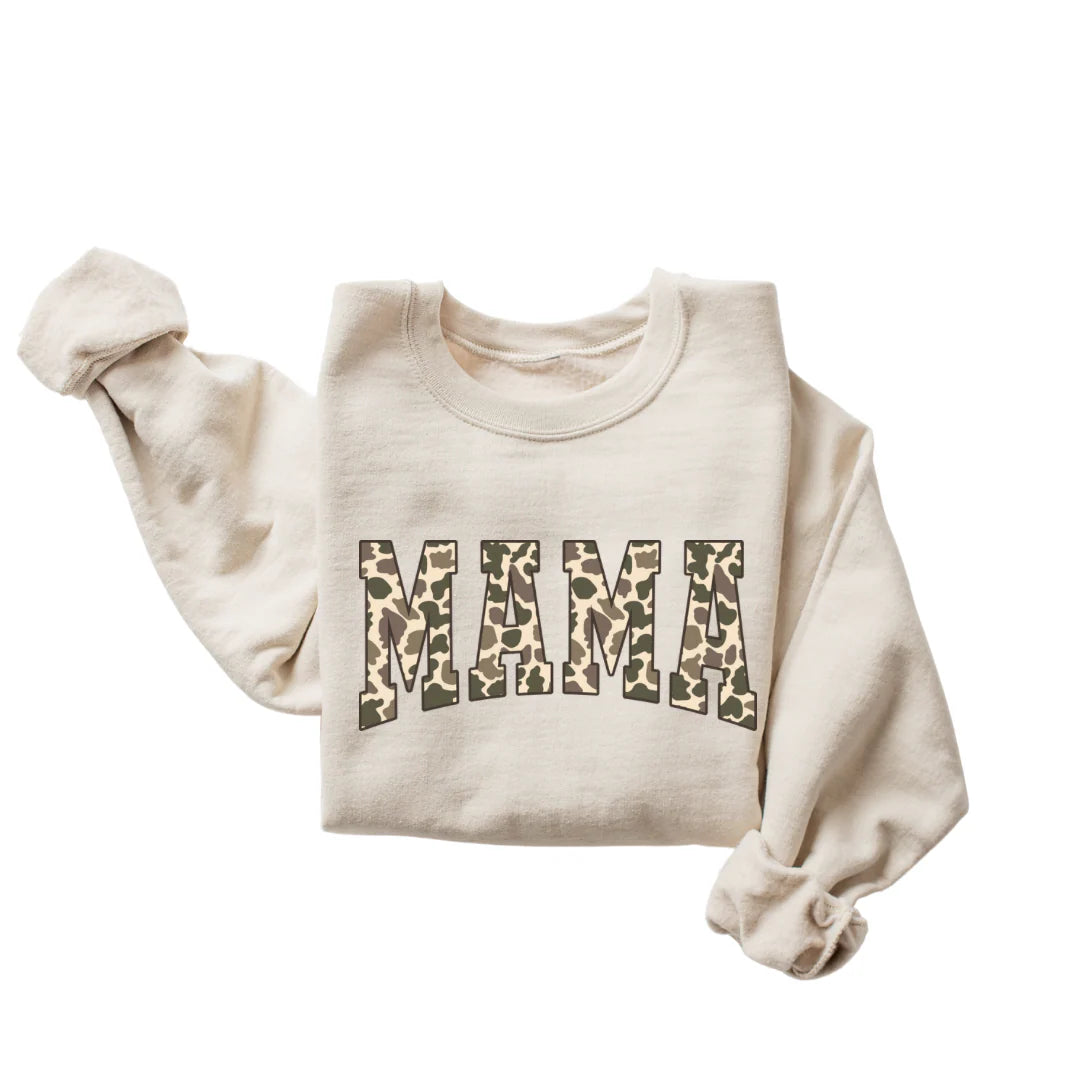 Duck Camo MAMA Crewneck | Sand