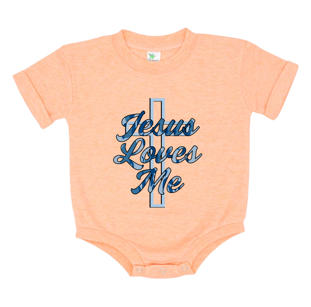 Blue Camo Jesus Loves Me Bubble | 2 colors