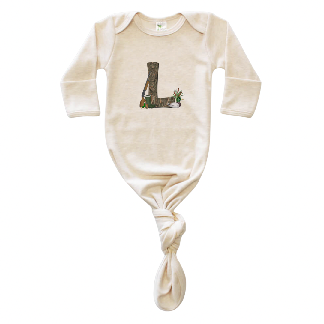 Duck Hunting Initial Knotted Gown - CUSTOM