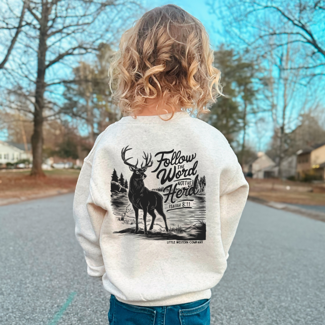 Follow The Word Not The Herd Crewneck | Natural Heather