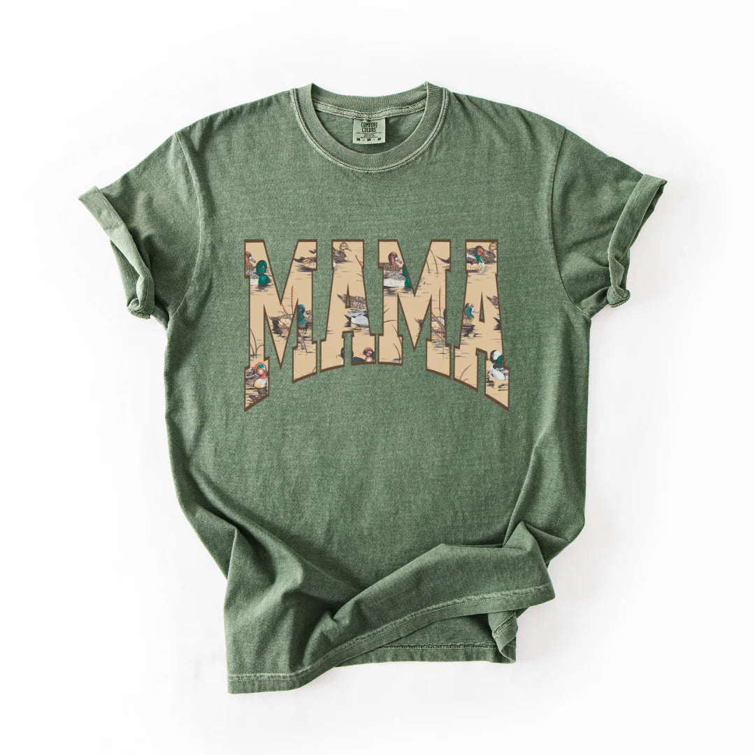 Duck Print MAMA Tee | Moss