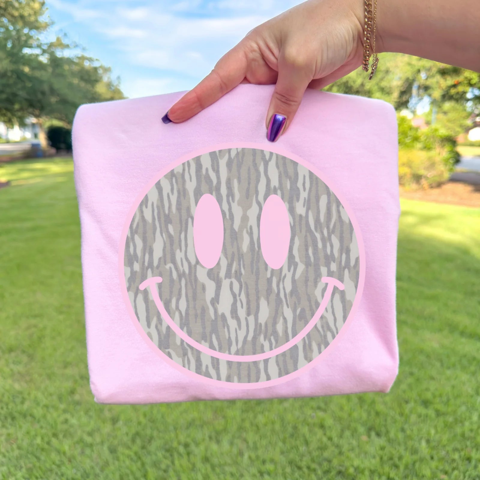 Camo Smiley Tee | Blossom