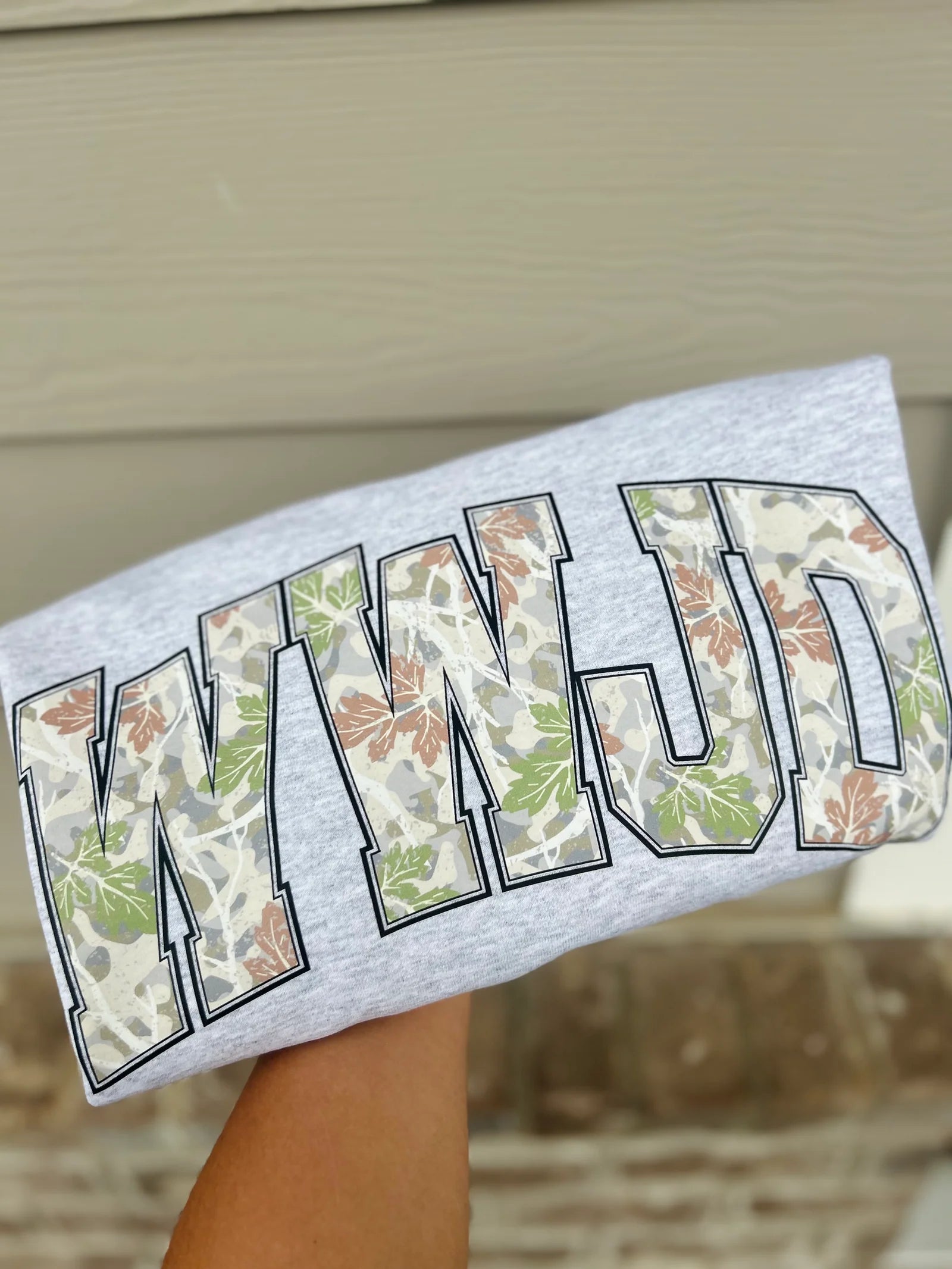 Leaf Camo WWJD Crewneck | Ash