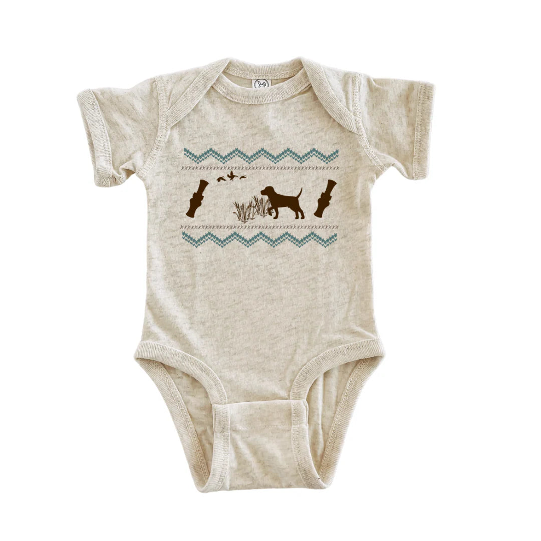 Faux Stitching Duck Dog Bodysuit