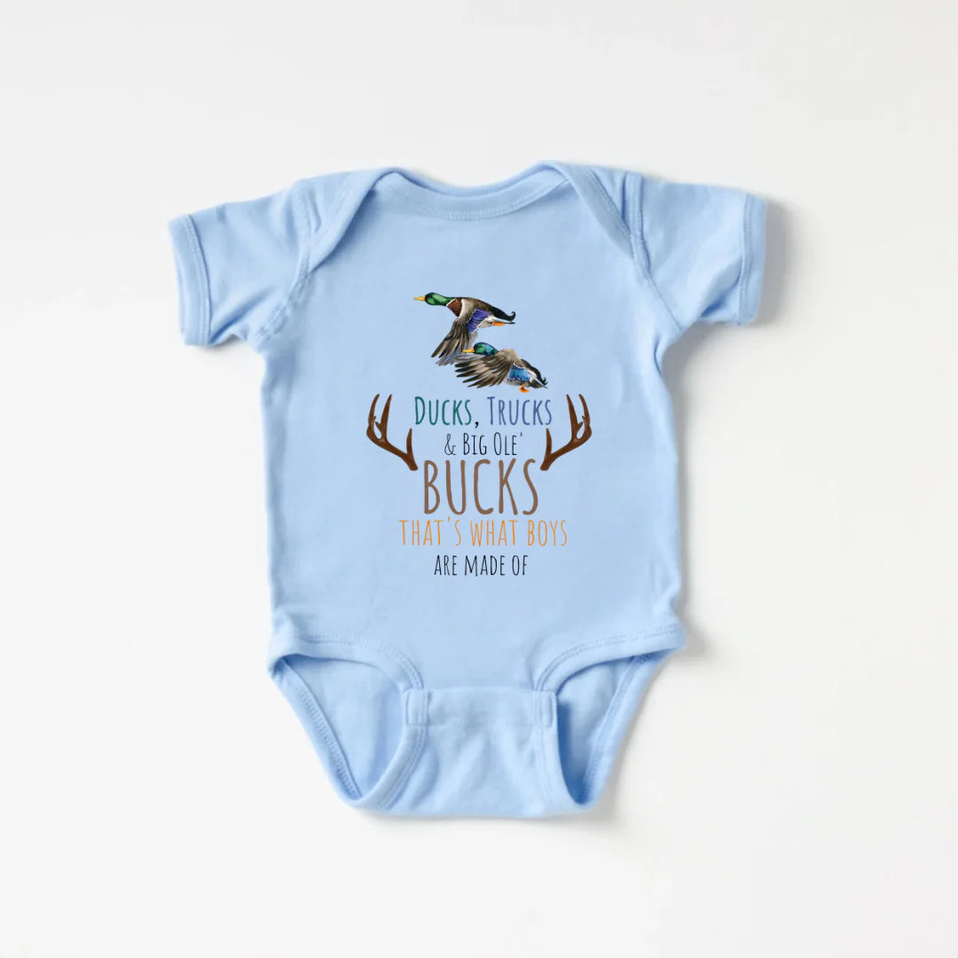 Ducks Trucks N’ Bucks Light Blue Bodysuit