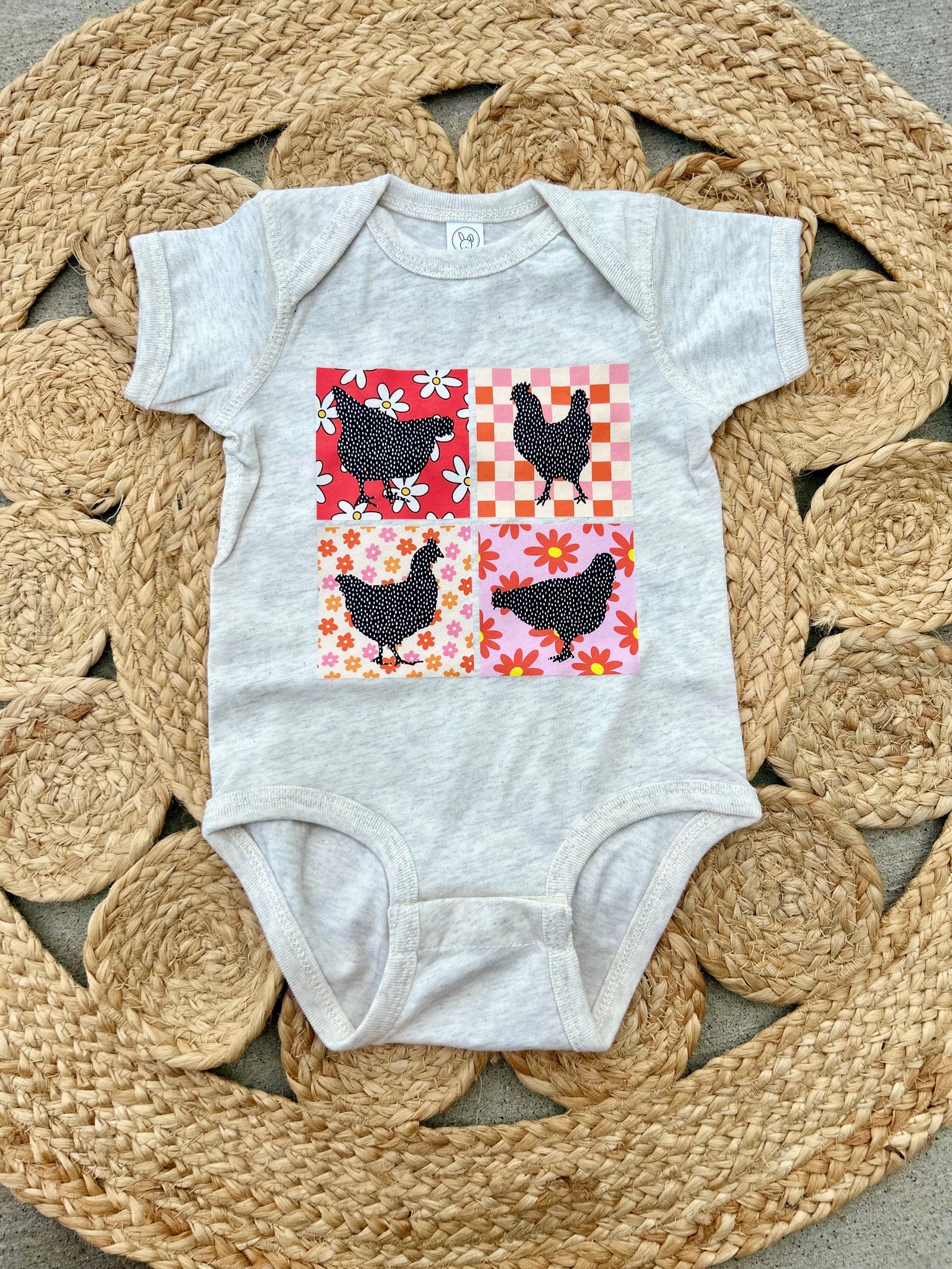 Retro Chickens Bodysuit