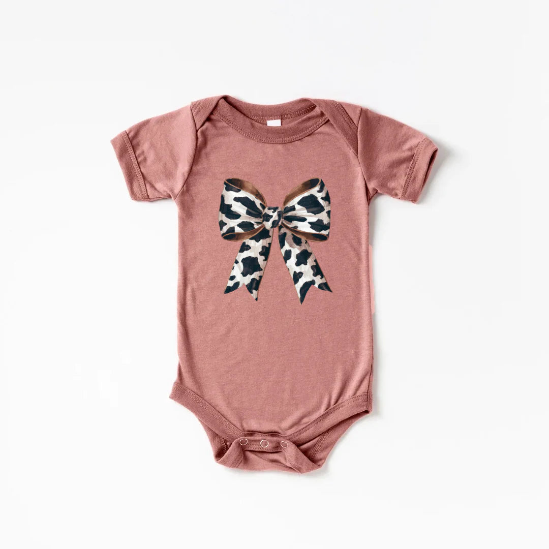 Cow Print Bow Bodysuit